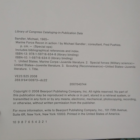 Marine Force Recon Special Ops Military Children's Picture Book Homeschool Class - Picture 4 of 6